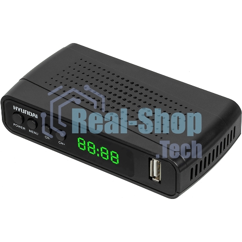 Приставка для цифрового ТВ Hyundai H-DVB520 черный + WiFi-адаптер, DVB-T2, DVB-T, DVB-C, HDMI, USB 2.0 х2
