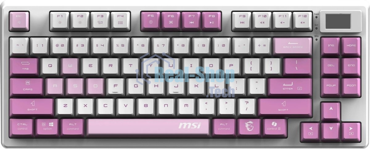 Клавиатура MSI Forge GK600 гибридная, Bluetooth, радиоканал, белый