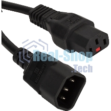 Шнур питания Lanmaster LAN-PP13L/14-5.0-BK C13-С14 проводник.:3x0.75мм2 5м 220В 10А черный