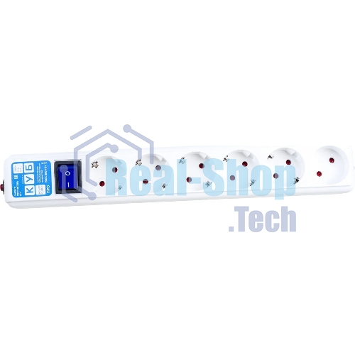 Сетевой фильтр PowerCube, PC PRO, 5 м, 6р, белый, 16А, SPL6-16-P-5M