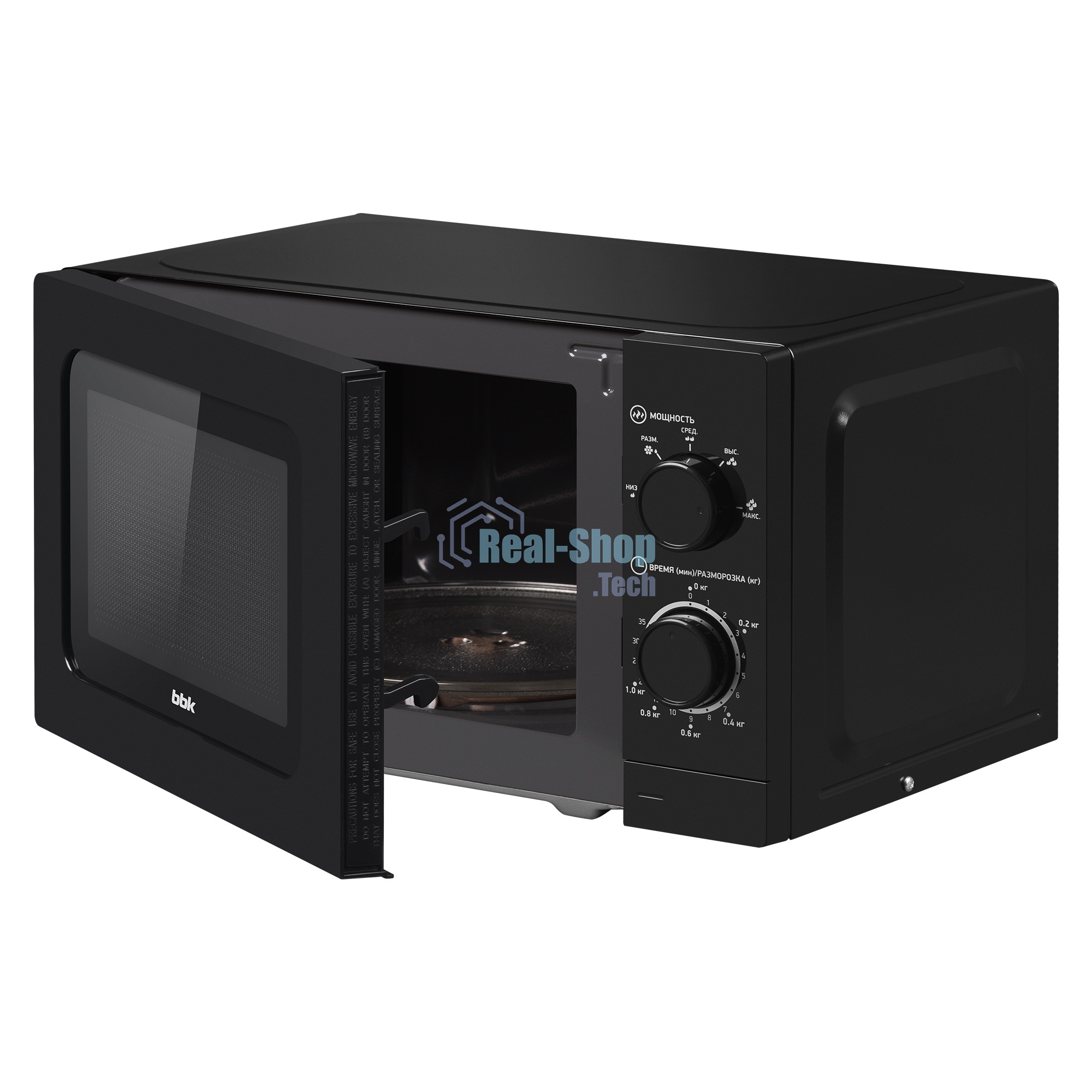 Микроволновая печь BBK 20MWS-717M/B черный, 20 л, 700 Вт, переключатели - поворотный механизм