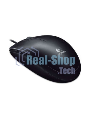 Мышь проводная Logitech B100 черный, 1000 dpi, USB, кнопки - 3