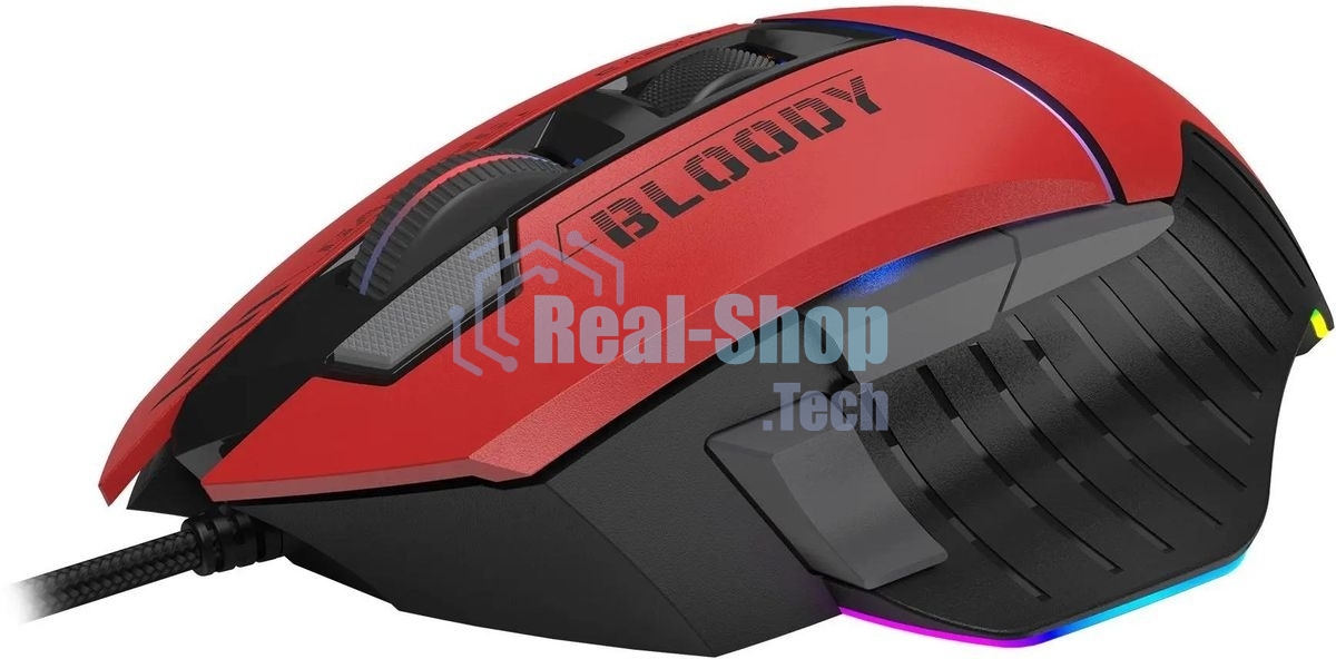 Мышь проводная A4Tech Bloody W95 Max Sports красный/черный оптическая (12000dpi) USB (10but)
