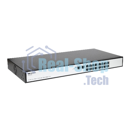 Коммутатор неуправляемый PoEORIGO OS1218P/190W/A1A 16x100Base-TX PoE+, 2x1000Base-T, PoE-бюджет 190 Вт, корпус металл