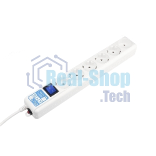 Фильтр-удлинитель PC PRO, 3 м, 6 р, белый, 16А, SPL6-16-P-3M