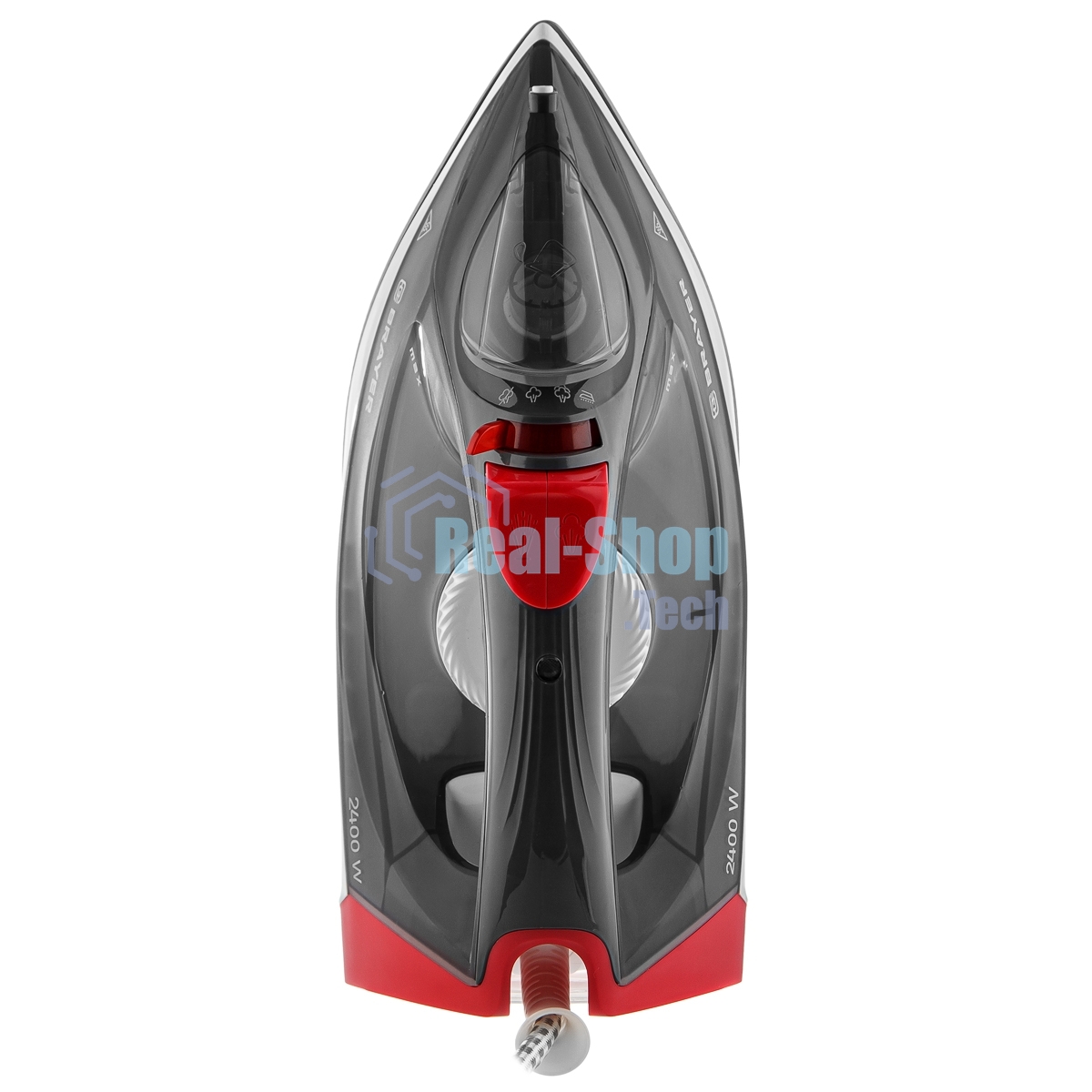 Утюг BRAYER BR4011 черный/белый/красный, 2400 Вт, 20 г /мин, 140 г/мин, 330 мл