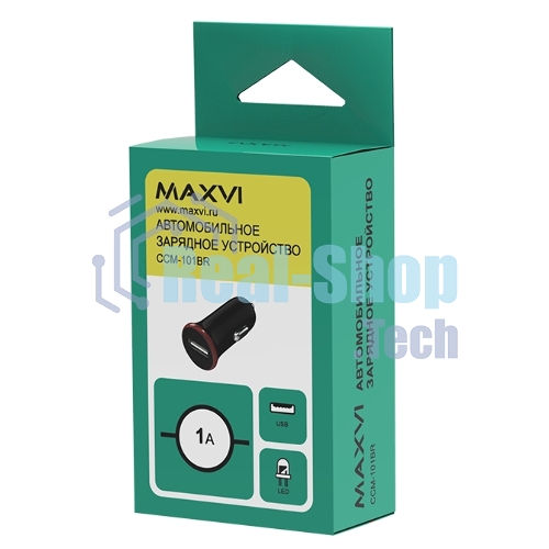 Автомобильное зарядное устройство Maxvi CCM-101BR USB 1А черно-красный