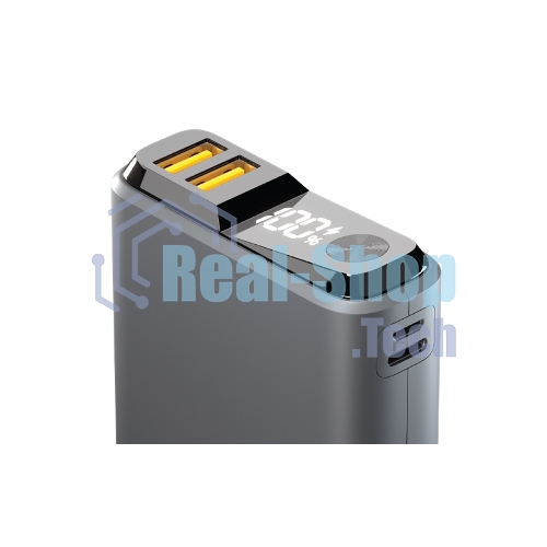 Портативный аккумулятор OLMIO QS-10, 10000mAh, 22.5W QuickCharge3.0/PowerDelivery, LCD, темно-серый