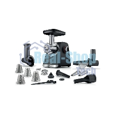 Мясорубка электрическая Bosch MFWS660B черный, 2100 Вт, 3.5 кг/мин, реверс, защита от перегрузки, насадки - 7