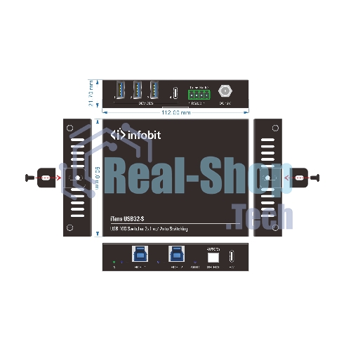 Коммутатор Infobit iTrans USB32-S USB 3.2 10 Гбит/с с автопереключением