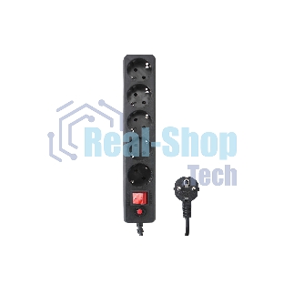 Сетевой фильтр Гарнизон EHLB-2, 5 р, 10А 3 м черный