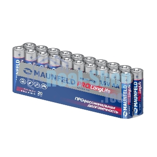 Батарейки Maunfeld PRO Long Life Alkaline AA (LR6) MBLR6-PB20, спайка 20 шт., 1.5 В