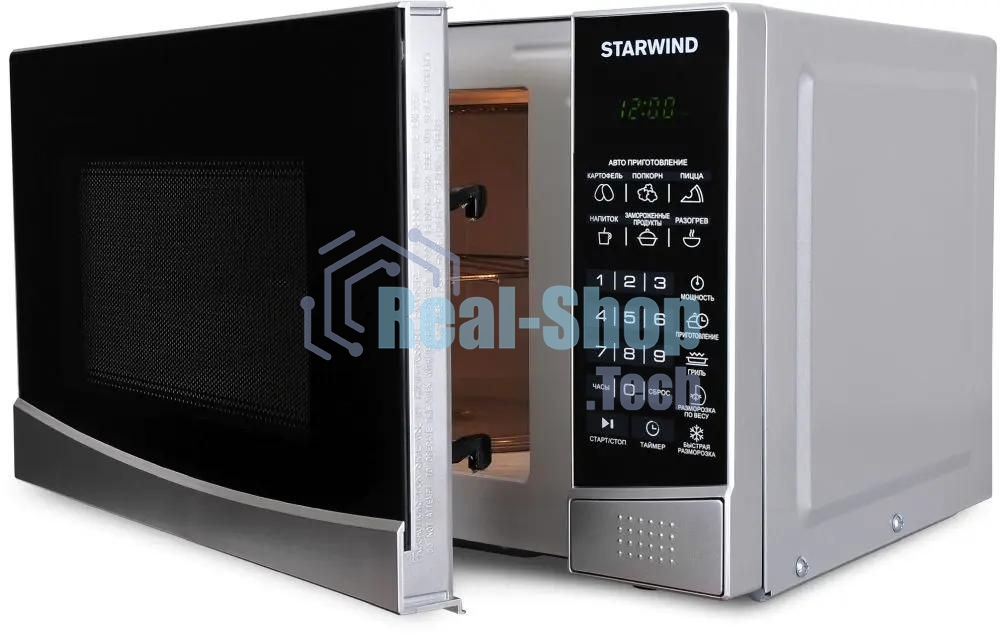 Микроволновая печь Starwind SMW2820 серебристый/черный, 20 л, 700 Вт, переключатели - сенсор