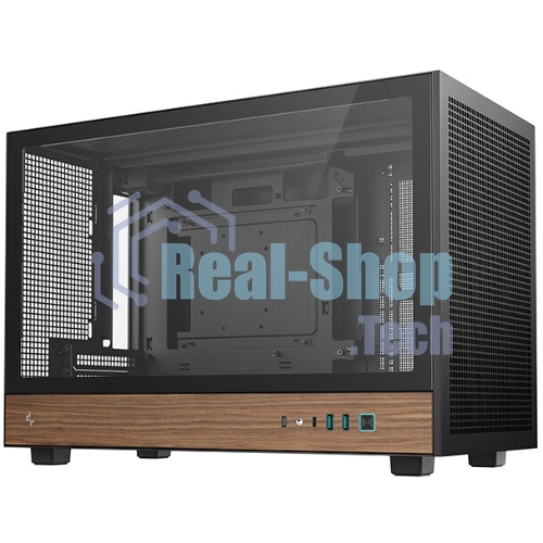 Корпус DeepCool CH260 Wood, Micro-Tower, чёрный