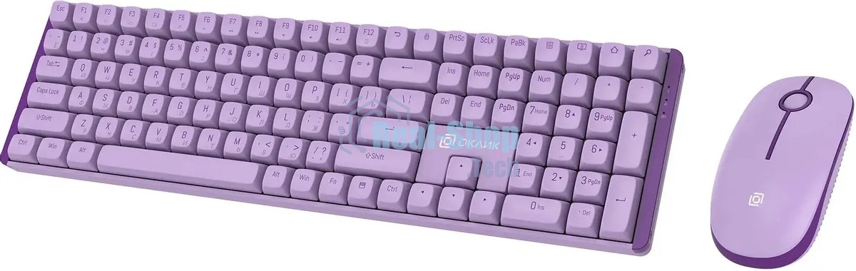Комплект клавиатура+мышь AULA AC306 беспроводной, USB, 1600 DPI, сиреневый
