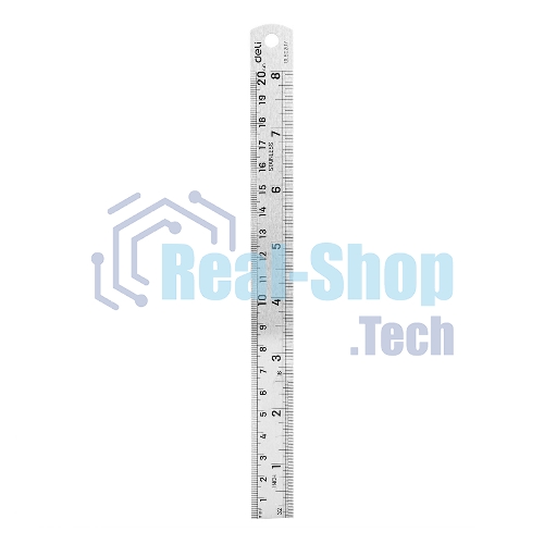 Линейка стальная Deli DL8020Y 200мм нержавеющая сталь