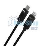 Дата-кабель MORE CHOICE (4620202555069) K87ia 2м USB 3.0A PD 27W для Lightning ng 8-pin Type-C - 2м, черный
