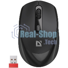 Мышь беспроводная Defender Vision MS-376 черный, 1600 dpi, радиоканал, Bluetooth, USB, кнопки - 4
