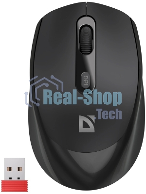 Мышь беспроводная Defender Vision MS-376 черный, 1600 dpi, радиоканал, Bluetooth, USB, кнопки - 4
