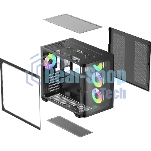 Компьютерный корпус Ocypus Iota C70 BK Curve ARGB Digital (Iota-C70-BKD400CD-GL)