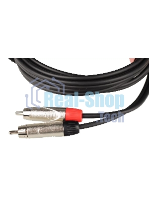 Кабель аудио FORCE FLC-20/32xRCA (M) - 2xRCA (M), стерео, используется для подключения бытовых и DJ аудио устройств к микшерам, диаметр 4,8 мм, металлические разъемы, длина 3 м