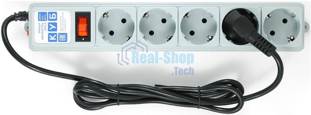 Сетевой фильтр Powercube SPG-B-10 3 м, 5 розеток, серый, коробка