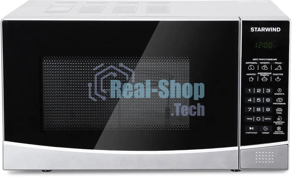 Микроволновая печь Starwind SMW2820 серебристый/черный, 20 л, 700 Вт, переключатели - сенсор