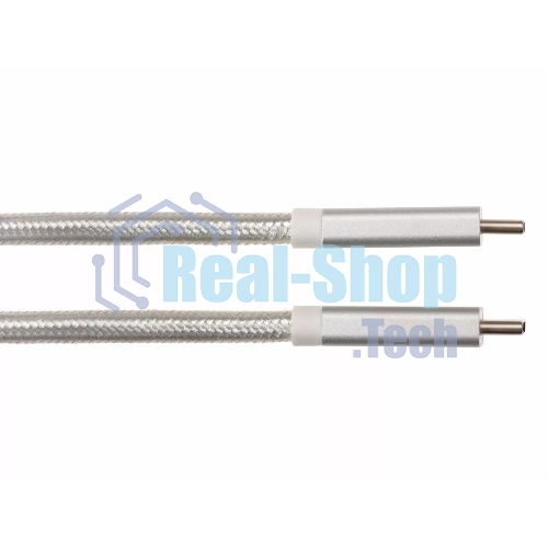 Кабель USB 3.1 Type Cm -- Cm IC 5А 10Gbs длина 1M, Telecom TC420S серебряный