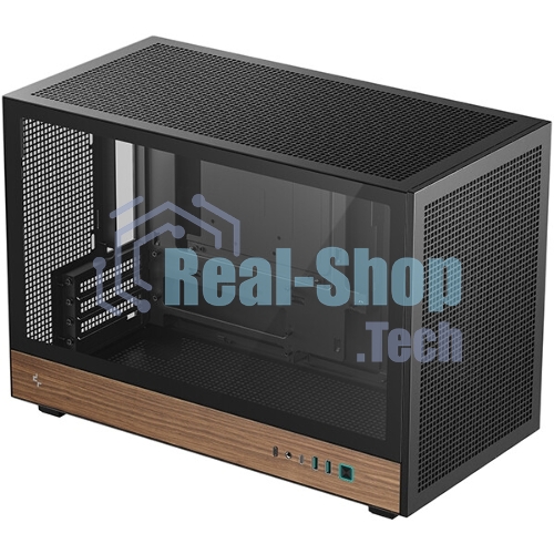 Корпус DeepCool CH260 Wood, Micro-Tower, чёрный