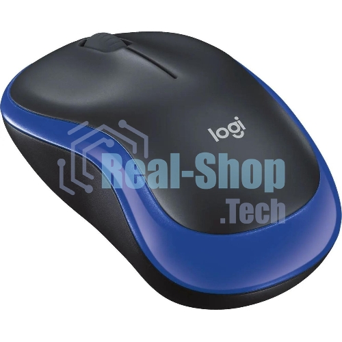 Мышь беспроводная Logitech M185 синий, 1000 dpi, радиоканал, USB, кнопки - 3