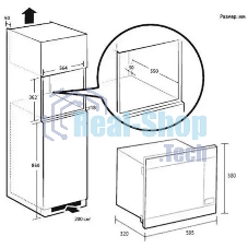 Встраиваемая микроволновая печь Samsung 22L GRILL MG22M8074AT/BW