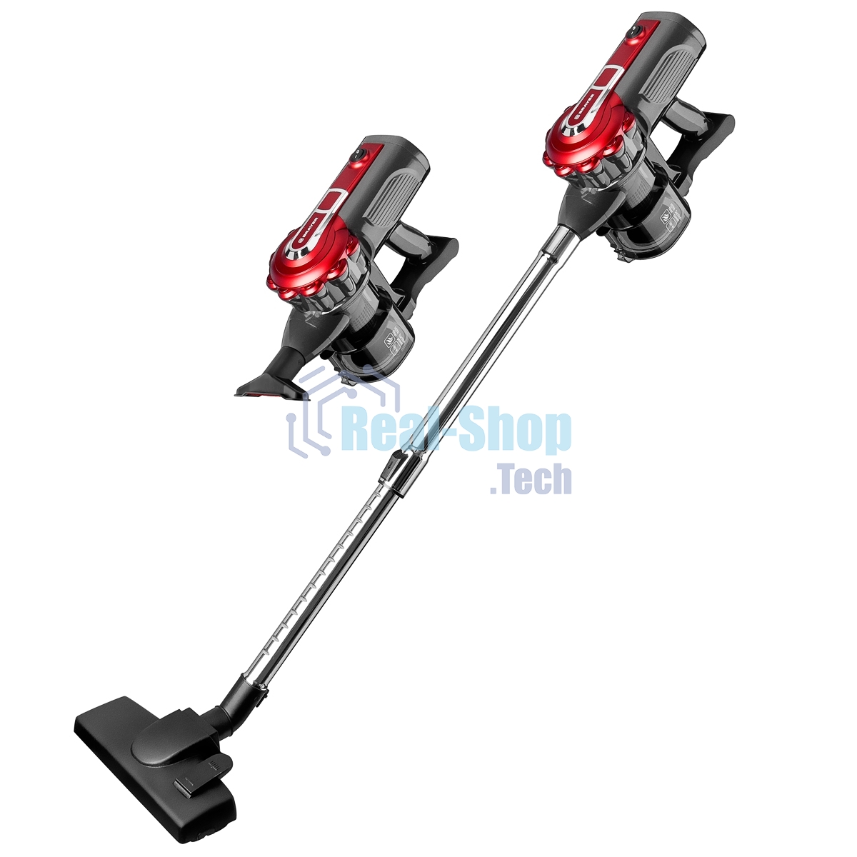 Пылесос вертикальный BRAYER BR4268 серый/красный, питание от сети, 185 Вт, уборка сухая, пылесборник 0,8 л