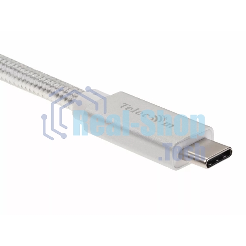 Кабель USB 3.1 Type Cm -- Cm IC 5А 10Gbs длина 1M, Telecom TC420S серебряный