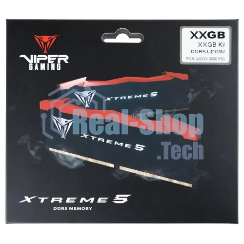 Оперативная память Patriot Viper Xtreme 5, DDR5, 32GB (2x16GB), 8200MHz, CL38, DIMM, с радиаторами, черный