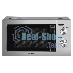 Микроволновая печь Pioneer MW212M серебристый/черный, 20 л, 700 Вт, переключатели - поворотный механизм