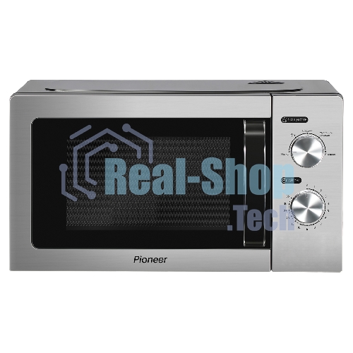 Микроволновая печь Pioneer MW212M серебристый/черный, 20 л, 700 Вт, переключатели - поворотный механизм
