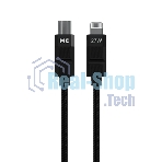 Дата-кабель MORE CHOICE (4620202555069) K87ia 2м USB 3.0A PD 27W для Lightning ng 8-pin Type-C - 2м, черный