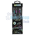 Кабель Qumo, USB 2.0-Type C, 1м, 5/9/12В, 5A, 22.5Вт (Huawei FCP и SCP), опл. металл. пружинка, кон. металл, rainbow