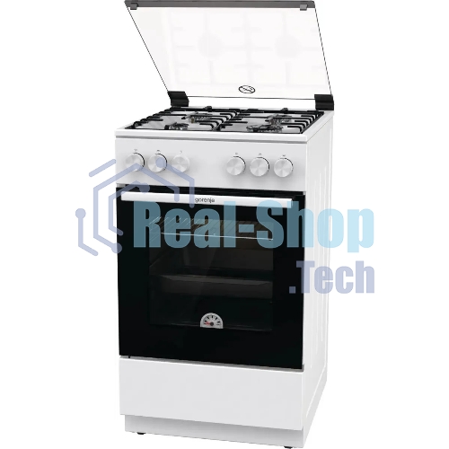 Плита газовая Gorenje GG5A10WH белый, конфорок 4 газовых, духовка 70 л, 50 см x 85 см x 59.4 см