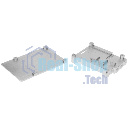 Корпус Qumo Aluminum case with double black fans, Raspberry Pi 4, silver(RS009)
