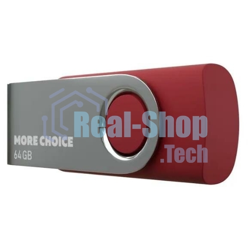 Флешка USB More Choice MF64-4 (4610196407666), 64Gb, USB 2.0, R/W 30/10, красный