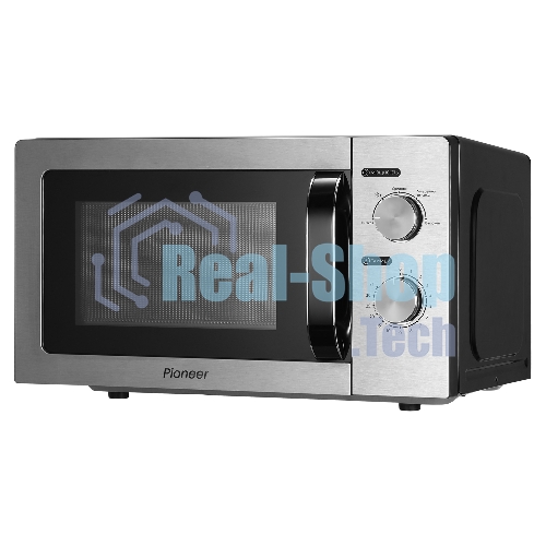 Микроволновая печь Pioneer MW212M серебристый/черный, 20 л, 700 Вт, переключатели - поворотный механизм