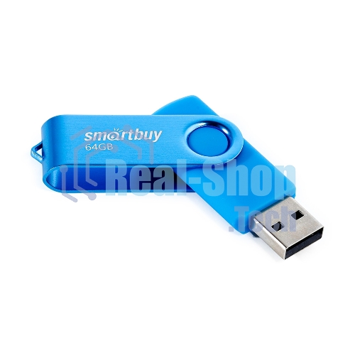Флешка USB Smartbuy Twist Blue (SB064 Gb2TWB), 64Mb, USB 2.0, R/W 20/10, синий