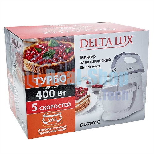 Миксер DELTA LUX DE-7901C белый с серым