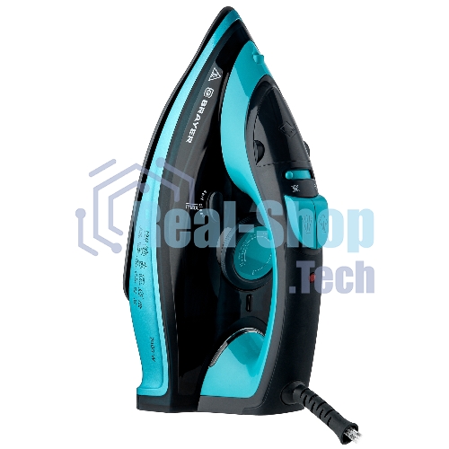 Утюг BRAYER BR4019 голубой/черный, 2400 Вт, 25 г/мин, 140 г/мин, 320 мл