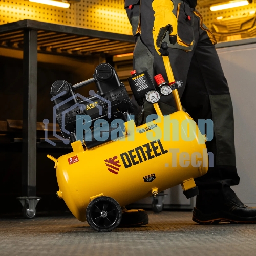 Компрессор безмасл. малошумный Denzel DLP-950/24, 950 Вт, 24 л, 2850 об/мин, 170 л/мин