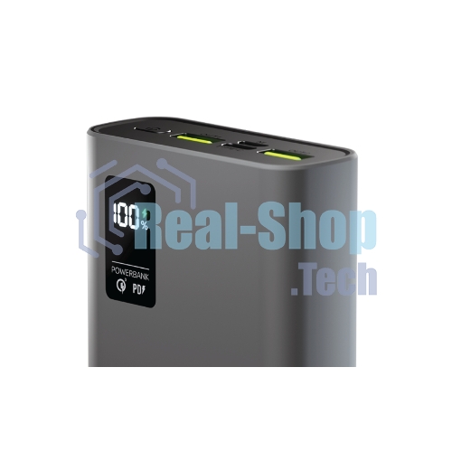 Портативный аккумулятор OLMIO QR-20, 20000mAh, 22.5W, QuickCharge3.0/PowerDelivery, LCD, серый