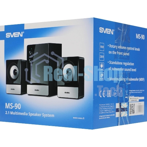 Акустическая система SVEN MS-90 черный (2x2.5W+ сабвуфер 5W, дерево)