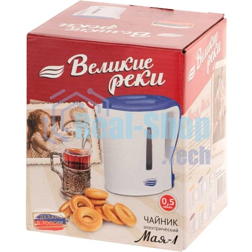 Чайник электрический Великие Реки Мая-1 бело-салатовый