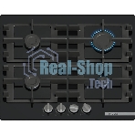 Поверхность газовая Bosch PNP6B6K40 Газ, 4.5х59x52 см, закаленное стекло, 4 конфорки, газ-контроль, автоподжиг, черный